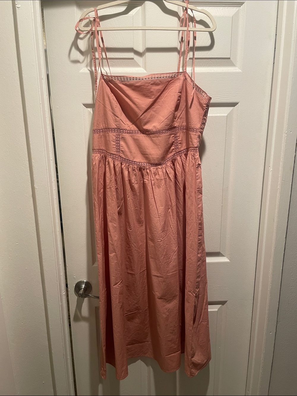 H&M Dusty Rose Tie-Strap Midi Dress
